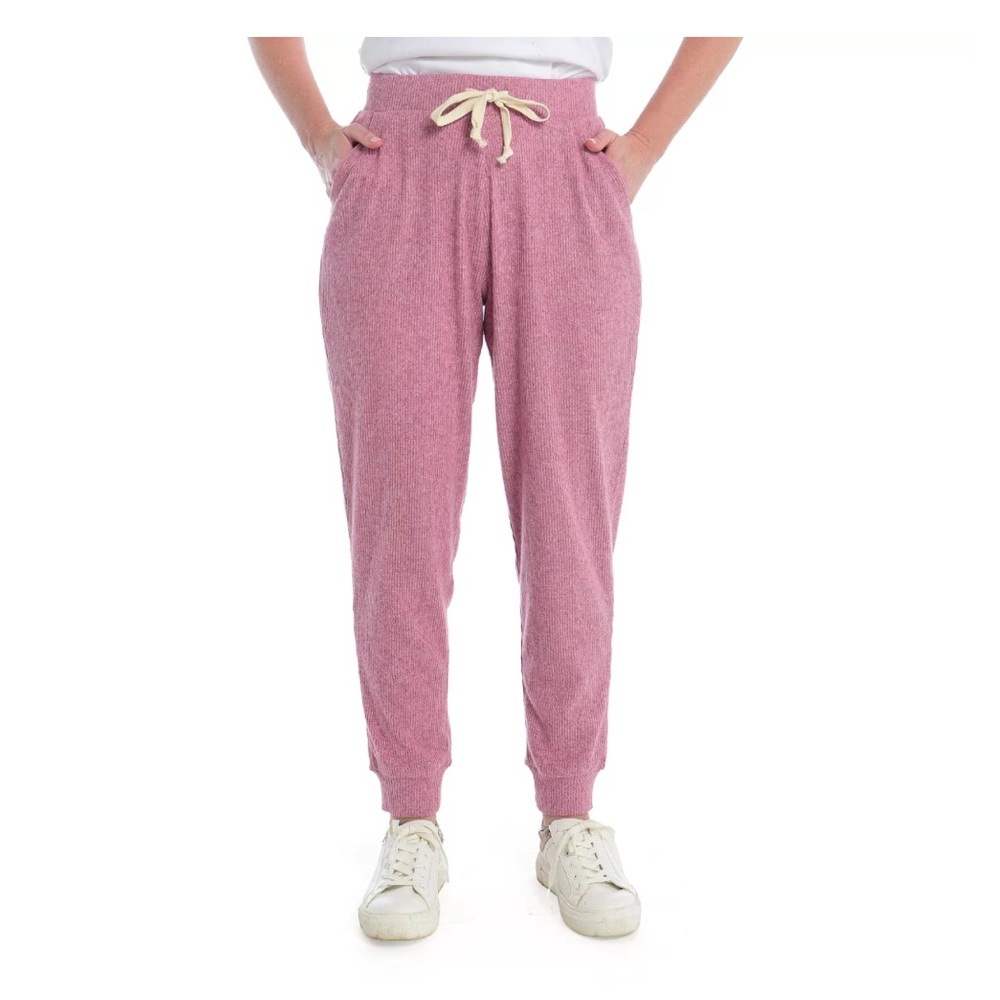 Women’s Theo & Spence Pink Rib‎ Knit Drawstring Joggers